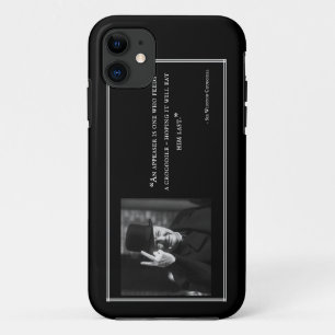 ウィンストン・チャーチルの電話箱-引用文12 -黒 iPhone 11 ケース