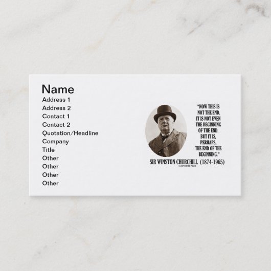 ウィンストン・チャーチル始めのない端の終わり 名刺 (正面)