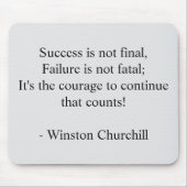 ウィンストン・チャーチル引用文；成功ミニマル主義者 マウスパッド (正面)