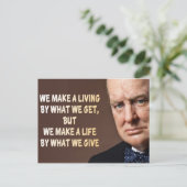 ウィンストン・チャーチル我々は生計を立てる ポストカード (スタンド正面)