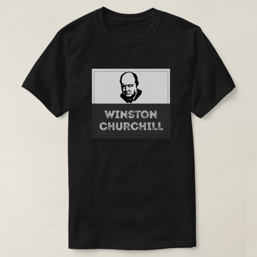 ウィンストン・チャーチル ブラックグレー Tシャツ (デザイン正面)