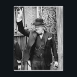 ウィンストン・チャーチル ポストカード<br><div class="desc">Winston Churchillが有名な「v for victory」をフィーチャーした高品質の製品</div>