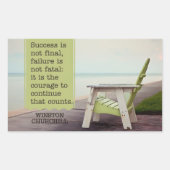 ウィンストン・チャーチル「勇気」感動的引用文 長方形シール (正面)