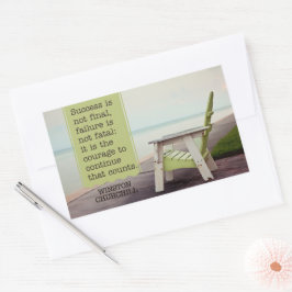 ウィンストン・チャーチル「勇気」感動的引用文 長方形シール