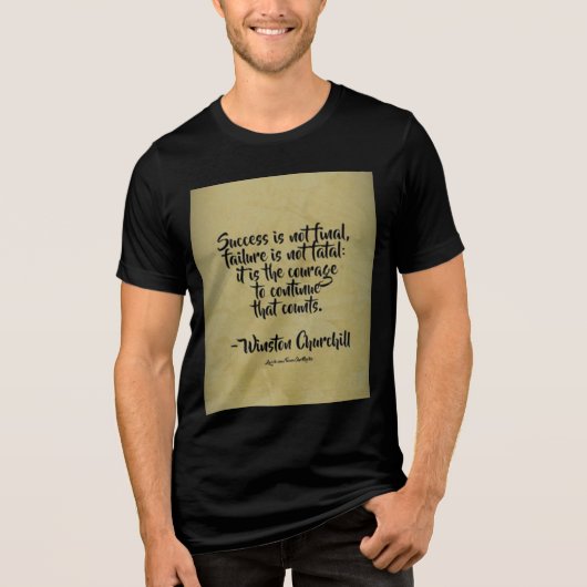 ウィンストン・チャーチル 引用; 成功 トライブレンドTシャツ (正面)