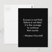 ウィンストン・チャーチル 引用; 成功 ポストカード (正面/裏面)