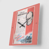 ウィンストン・チャーチル、戦時中に再版されたポスター。 スクエア壁時計 (傾斜)