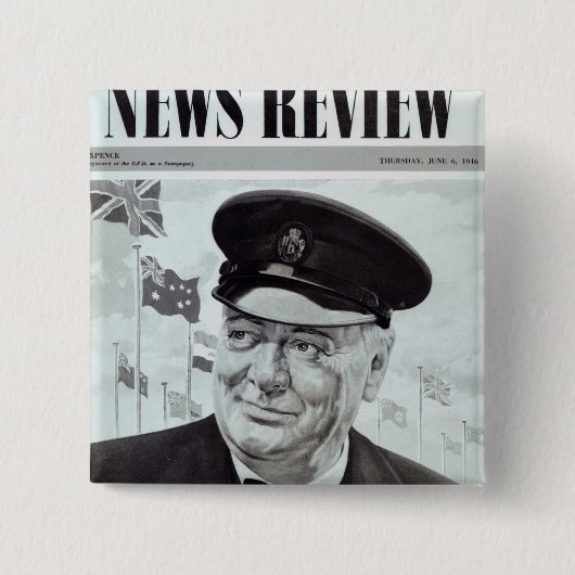 ウィンストン・チャーチル 缶バッジ (正面)