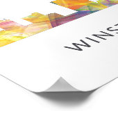 ウィンストン – SALEM、NTH CAROLINA SKYLINE - ポスター (角)