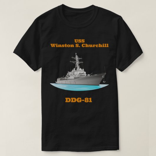 ウィンストンSチャーチルDDG81デストロイヤー船 Tシャツ (デザイン正面)