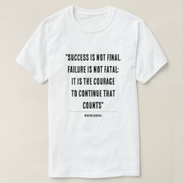ウィンスト感動的ンチャーチル引用文タイポグラフィD Tシャツ