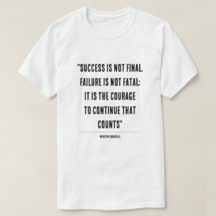 ウィンスト感動的ンチャーチル引用文タイポグラフィD Tシャツ