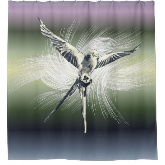 ウィンスパンインスパイアボードゲームテーブルトップゲーマーパステル シャワーカーテン (正面)