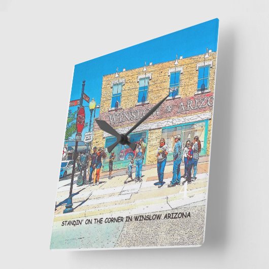 ウィンスローアリゾナの角の四角い時計 スクエア壁時計 (傾斜)