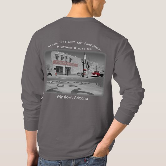 ウィンスローアリゾナ赤いスプラッシュ写真 Tシャツ (裏面)