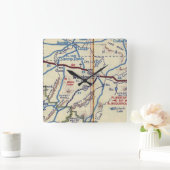 ウィンスローアリゾナ66号線の地図 スクエア壁時計 (ホーム)