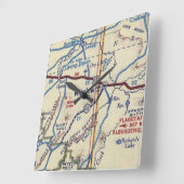 ウィンスローアリゾナ66号線の地図 スクエア壁時計 (傾斜)