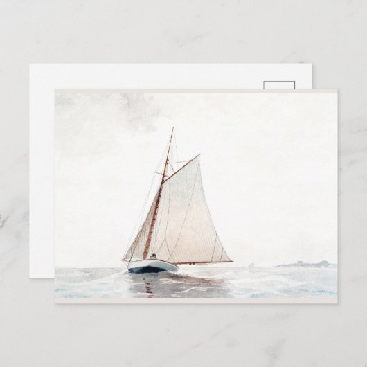 ウィンスローホーマーによるグロスターセーリングオフ シーズンポストカード (正面/裏面)