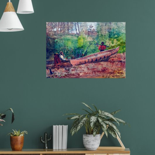 ウィンスローホーマーを休むトラッパー1874 ポスター (リビング1)