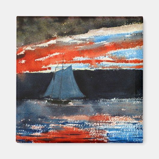 ウィンスローホーマースクーナーアットサンセット マグネット (正面)