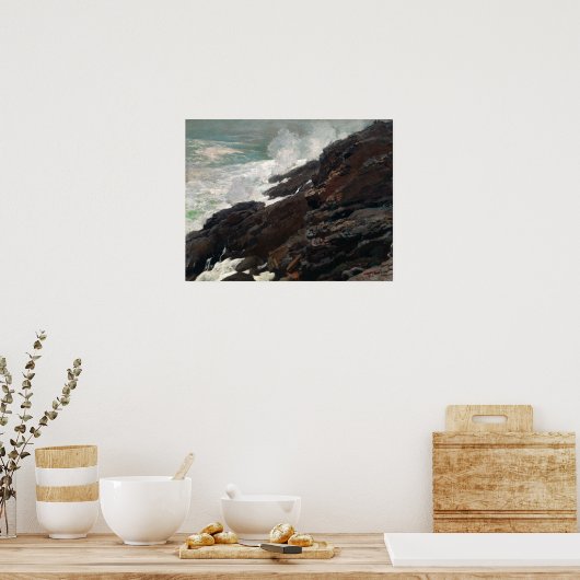 ウィンスローホームマーハイクリフ，メイン州の海岸 ポスター (キッチン)