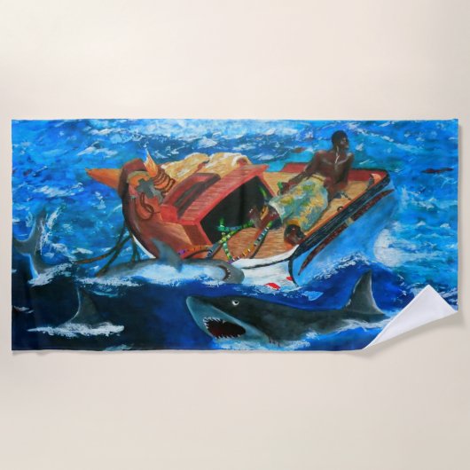 ウィンスロー・ホーマーの湾岸流は再び訪れた ビーチタオル (正面)