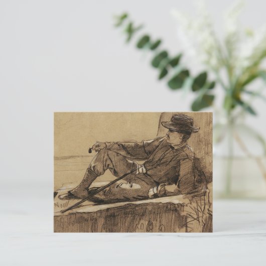 ウィンズローホーマーによって休む山の登山者 ポストカード (スタンド正面)