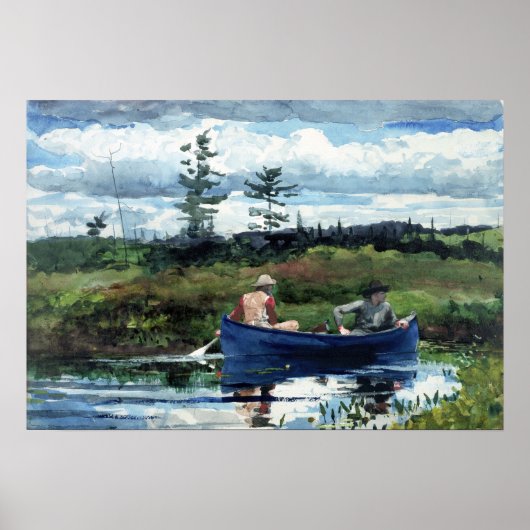 ウィンズローホーマーザブルーボート ポスター (正面)