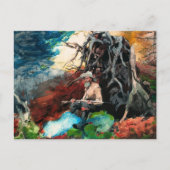 ウィンズロー絵画ホーマーの、キャンプファイア、アディロンダックス。 ポストカード (正面)