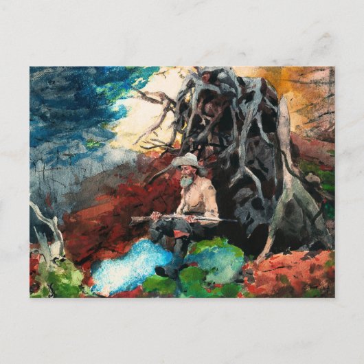 ウィンズロー絵画ホーマーの、キャンプファイア、アディロンダックス。 ポストカード