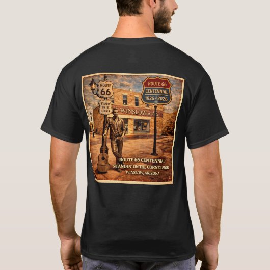 ウィンズロー アリゾナのランドマーク100周年記念アパレル Tシャツ (裏面)