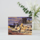 ウィンズロ絵を描ー・ホーマーがボートを待つ ポストカード (スタンド正面)