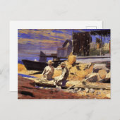 ウィンズロ絵を描ー・ホーマーがボートを待つ ポストカード (正面/裏面)