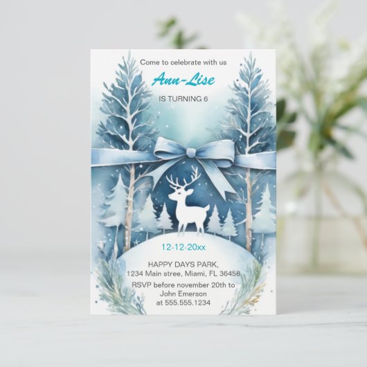 ウィンタイランドスケープディア誕生日招待状 招待状 (スタンド正面)