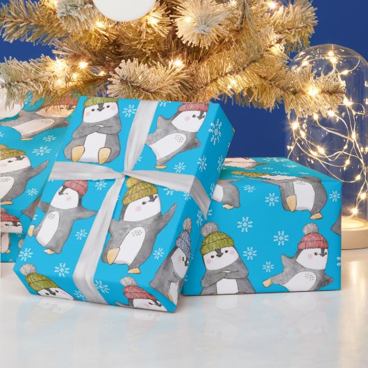 ウィンタペンギンの包装紙 ラッピングペーパー (クリスマス)