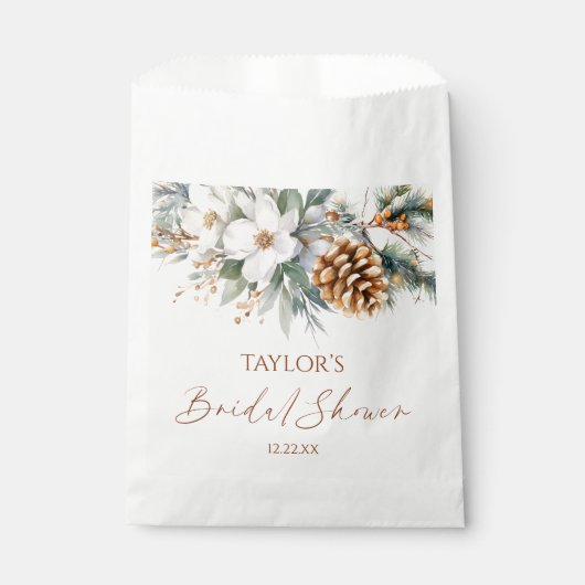 ウィンタリーフローラルパイントゥリー ブライズシャワー フェイバーバッグ (正面)