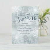 ウィンタワンダーランドの雪の結晶 ボケがかったスウィート16 招待状 (スタンド正面)