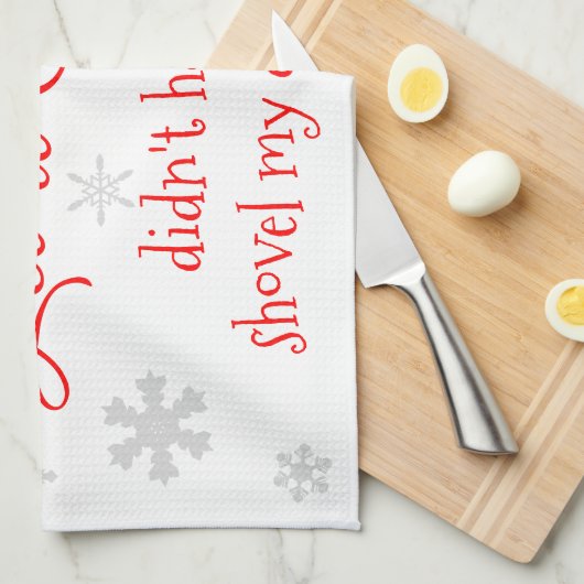 ウィンターおもしろいスノーサッシー引用文タイポグラフィ キッチンタオル (四つ折り)