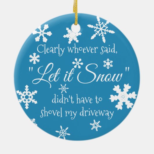 ウィンターおもしろいスノーサッシー引用文タイポグラフィ セラミックオーナメント (裏面)
