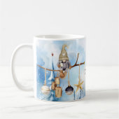 ウィンターお洒落レディ格言メリークリスマス コーヒーマグカップ (左)