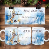 ウィンターお洒落レディ格言メリークリスマス コーヒーマグカップ