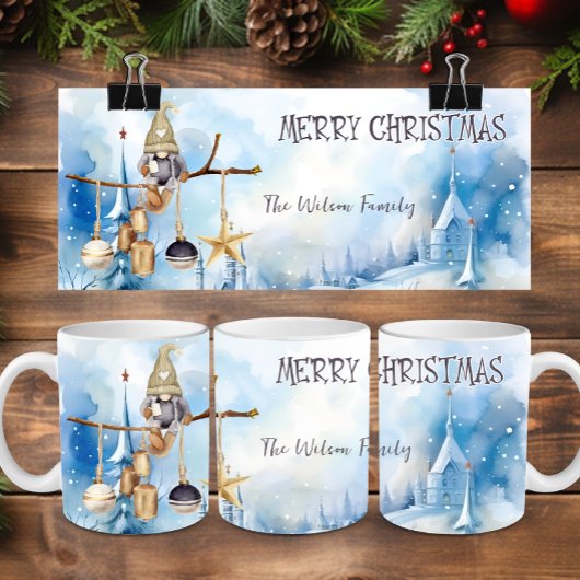 ウィンターお洒落レディ格言メリークリスマス コーヒーマグカップ