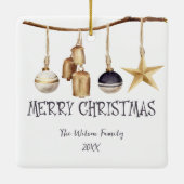 ウィンターお洒落レディ格言メリークリスマス セラミックオーナメント (裏面)