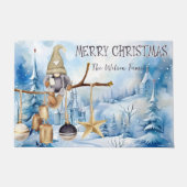 ウィンターお洒落レディ格言メリークリスマス ドアマット (正面)