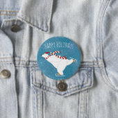 ウィンターアイススケートで滑るポーラベアボタン 缶バッジ (インサイチュ)