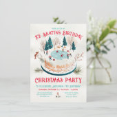 ウィンターアイススケートで滑る誕生日パーティー 招待状 (スタンド正面)