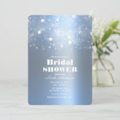 ウィンターアイスブルーきらめくライトブライダルシャワー 招待状 (スタンド正面)
