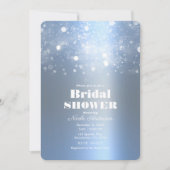 ウィンターアイスブルーきらめくライトブライダルシャワー 招待状 (正面)
