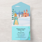 ウィンターアイスプリンセス王室の誕生日 オールインワン招待状 (内側)