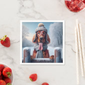 ウィンターアイリッシュセッター犬 スタンダードカクテルナプキン (インサイチュ)